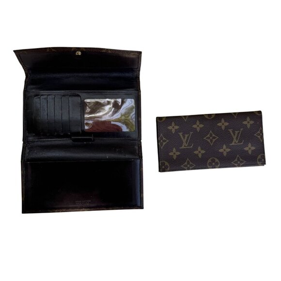 Louis Vuitton Vintage Monogram Canvas Trifold Wallet Card Holder Checkbook Cover - Picture 5 of 16